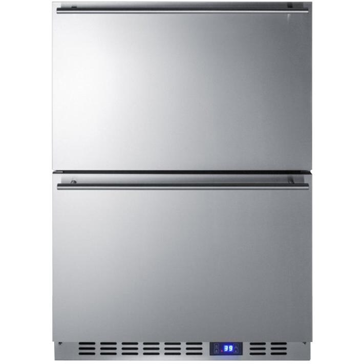 Summit 24-Inch 3.4 Cu. Ft. Double Drawer Refrigerator - Stainless Steel - FF642D