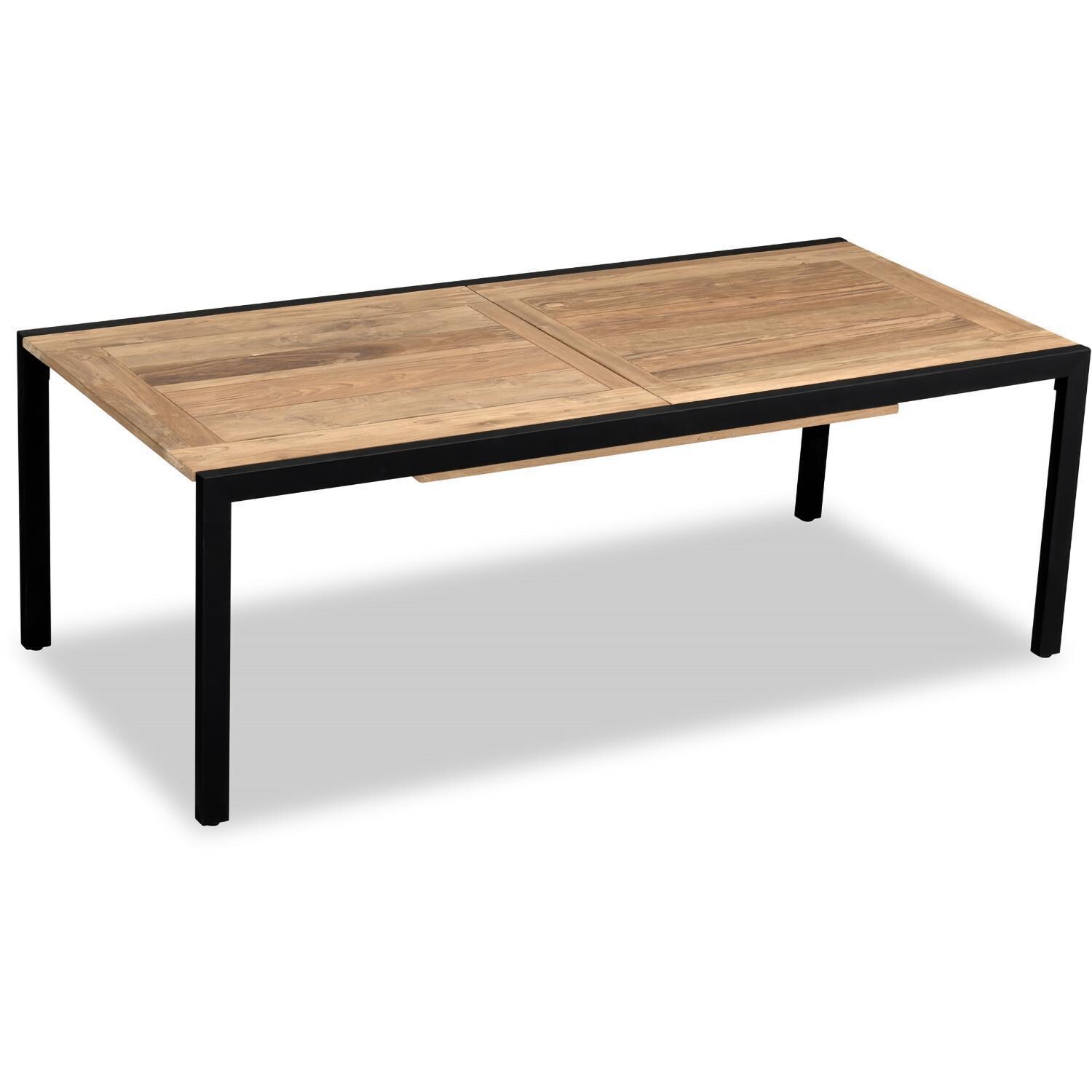 Wood Grove Reclaimed Teak Outdoor Extension Dining Table By - Angled View From Above - White Background thumbnail