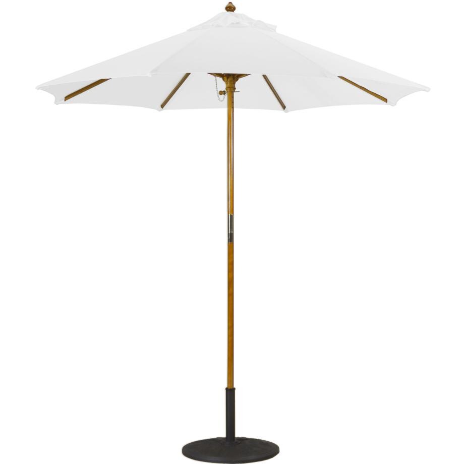 Galtech 7.5 Ft. Octagonal Hardwood Patio Market Umbrella W/ Push Lift - Light Wood W/ Sunbrella Canvas Natural Canopy