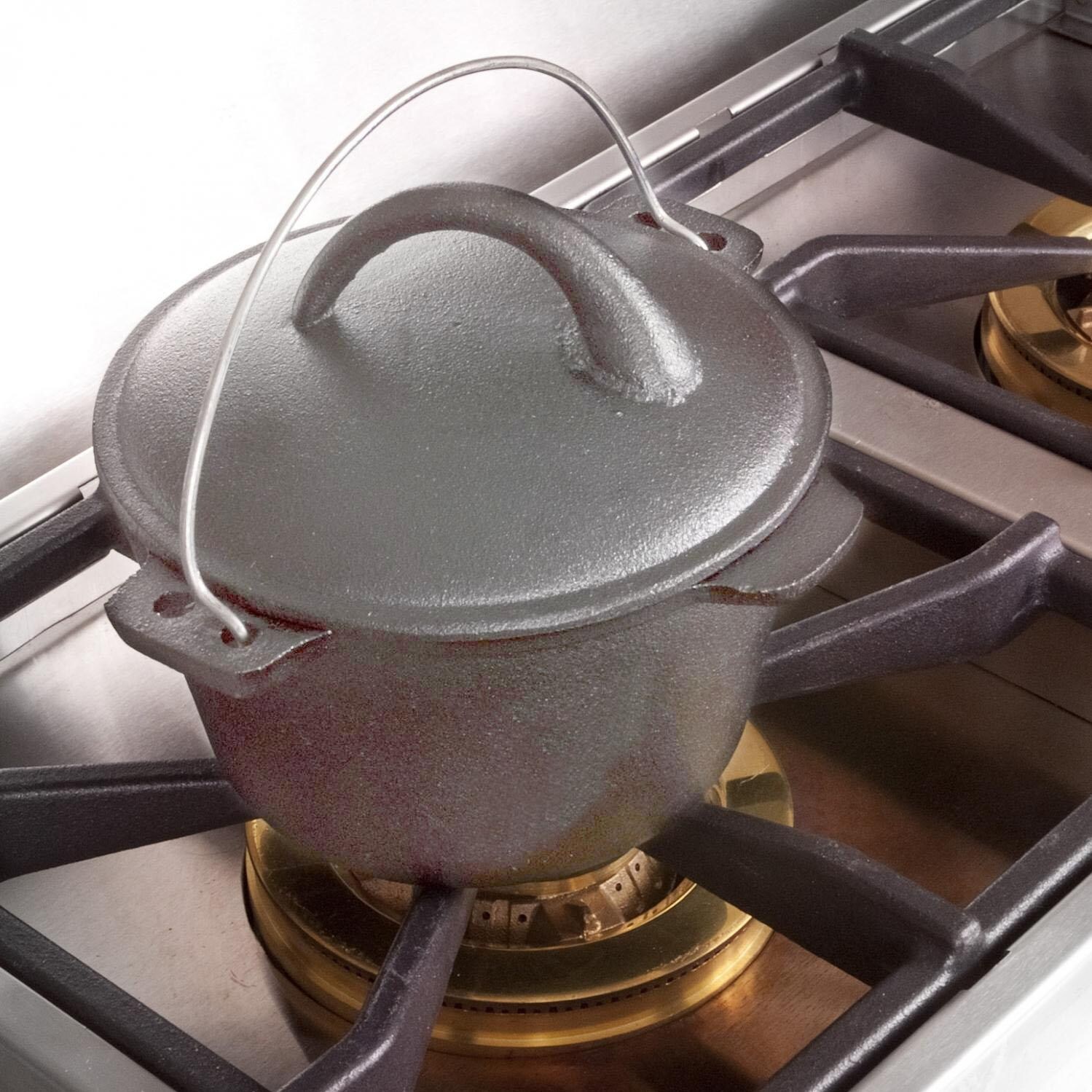 Cajun Cookware 1-Quart Unseasoned Cast Iron Dutch Oven - Lifestyle View thumbnail