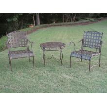 International Caravan Santa Fe 2-Person Wrought Iron Patio Bistro Set - Matte Brown image
