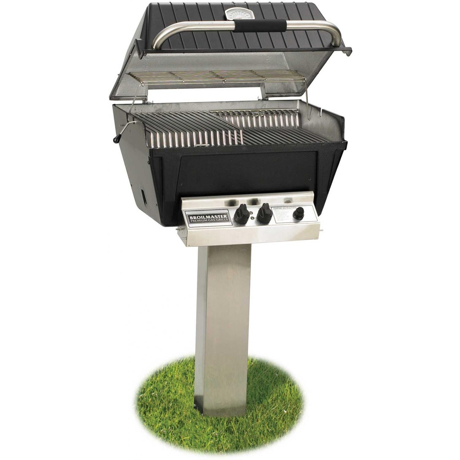 Broilmaster P4-XF Premium Propane Gas Grill On Stainless Steel In-Ground Post