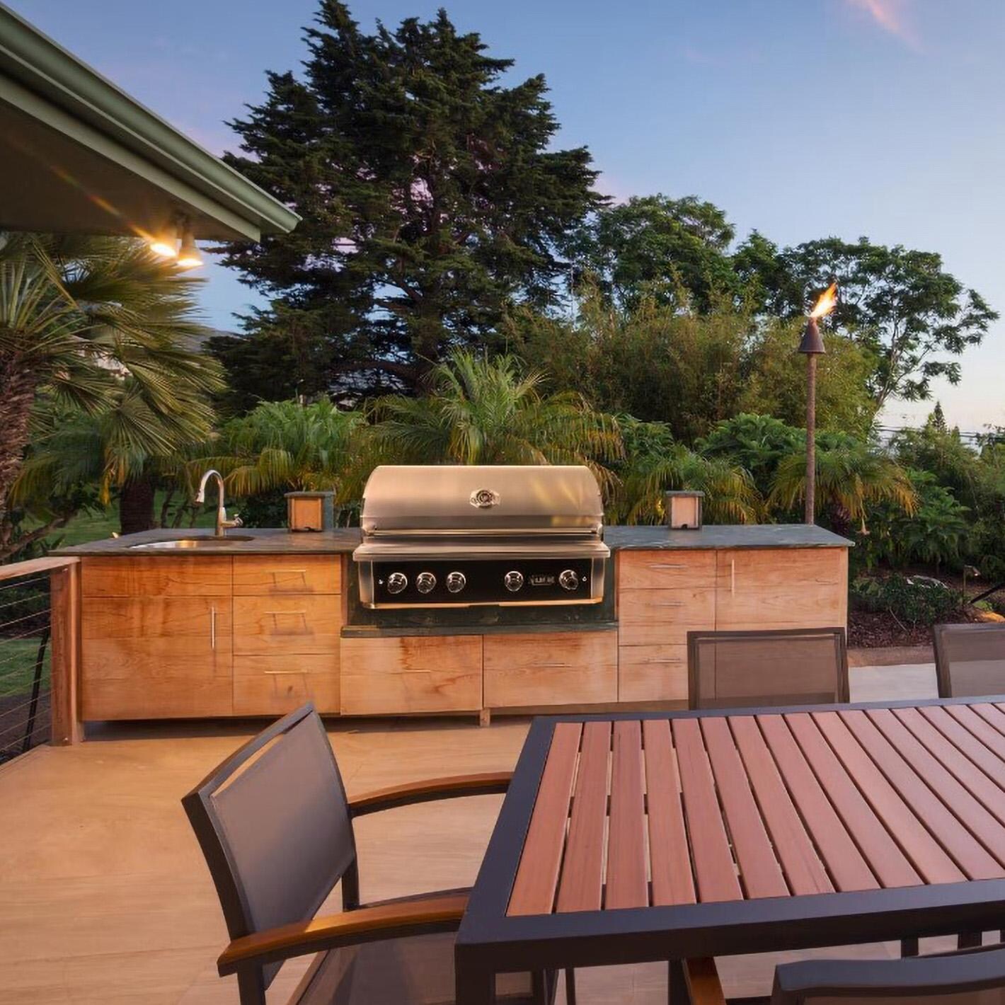 Wildfire 42 Inch Ultimate Grill Outdoor Package w/Power Burner & 24 Inch Dual Outdoor Rated Refrigerator Drawers - Built In Outdoor Kitchen - Lifestyle thumbnail