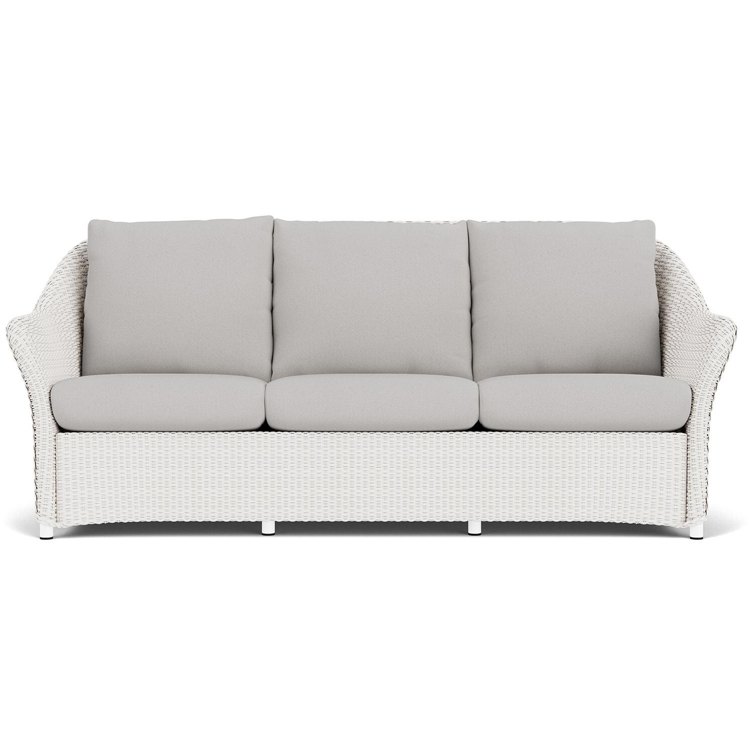 Lloyd Flanders Weekend Retreat Sofa in White Finish W/ Tundra Dove Fabric thumbnail