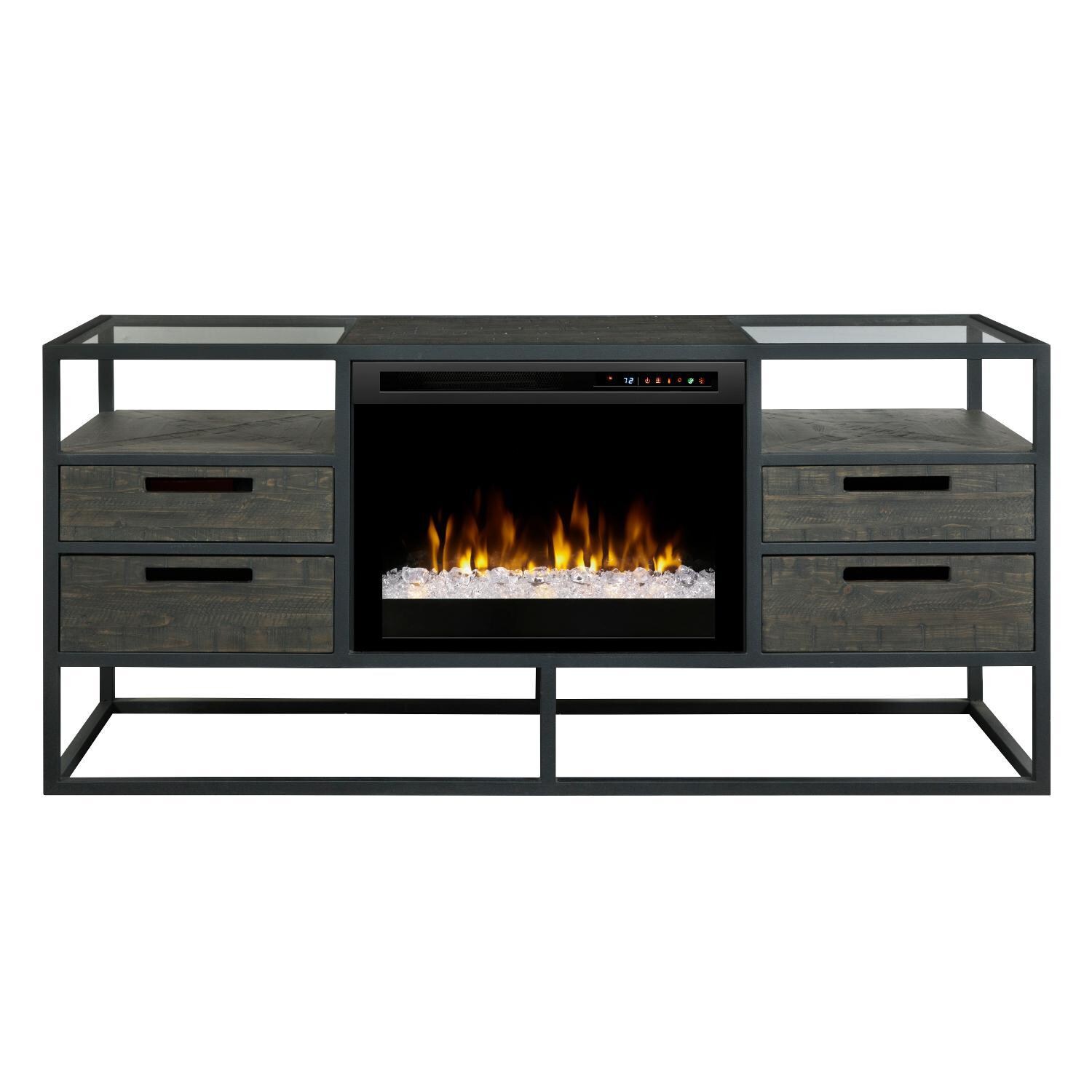 Dimplex - GDS26G8-4034NB - Ivan 58-Inch Electric Fireplace Media Console - Acrylic Ice Embers - Noir Brown thumbnail