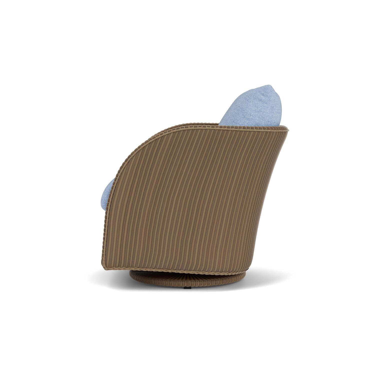 Lloyd Flanders Essence Swivel Glider Lounge Chair W/Demo Skyway Fabric - Fawn Finish - Side thumbnail