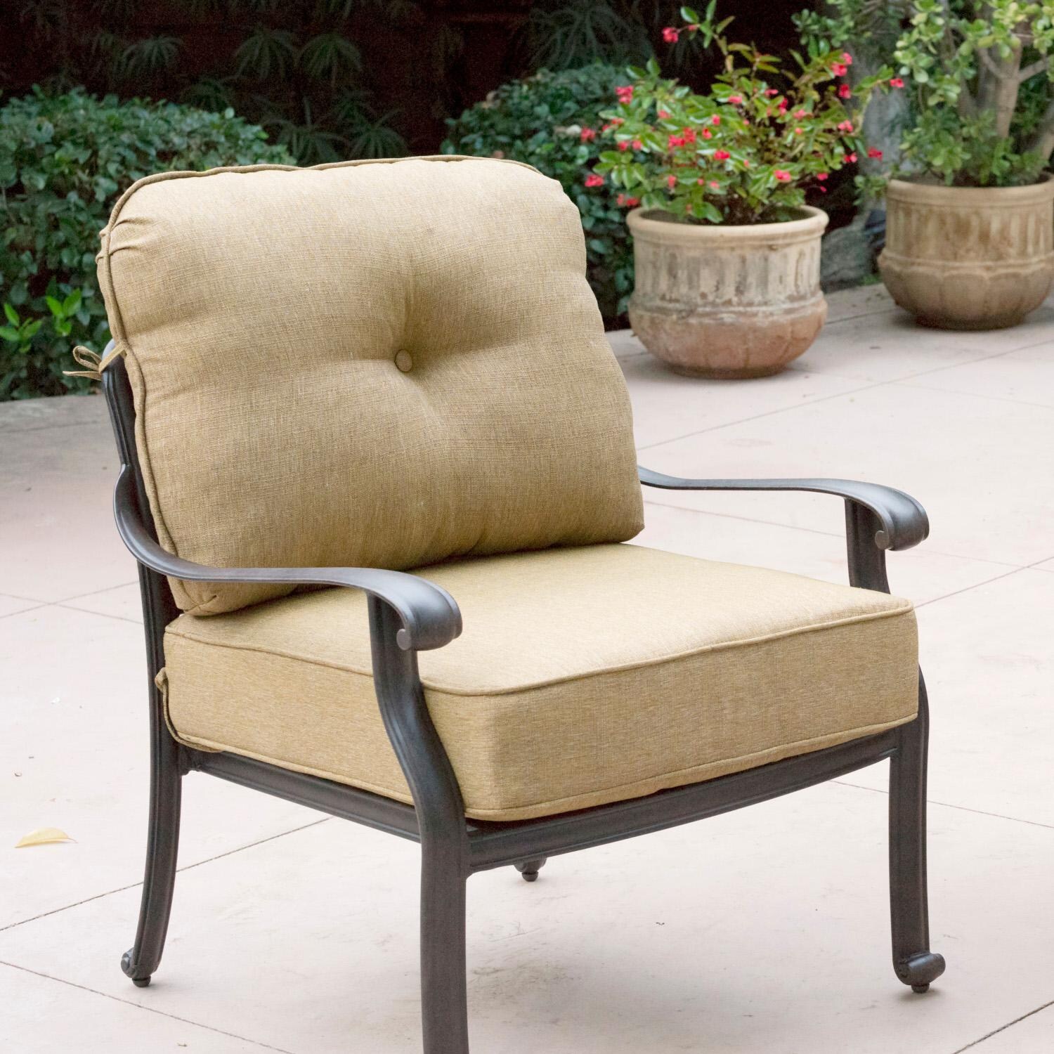 Darlee Elisabeth Replacement Club Chair Cushions - Set of 2 - Sesame