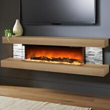Evolution Fires EFV72O Vegas 72-Inch Wall Mount Electric Fireplace - American Oak