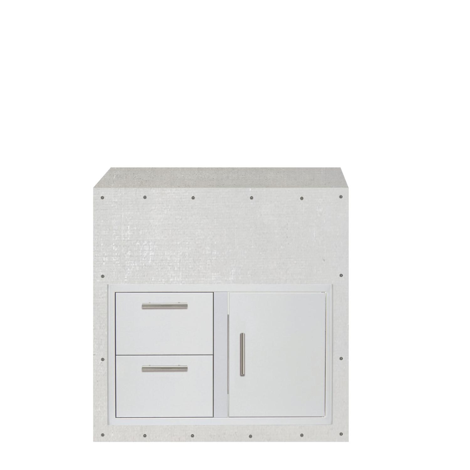 BBQGuys Signature 36-Inch Ready for Finish Outdoor Kitchen Module w/ Double Drawer & Door Combo thumbnail