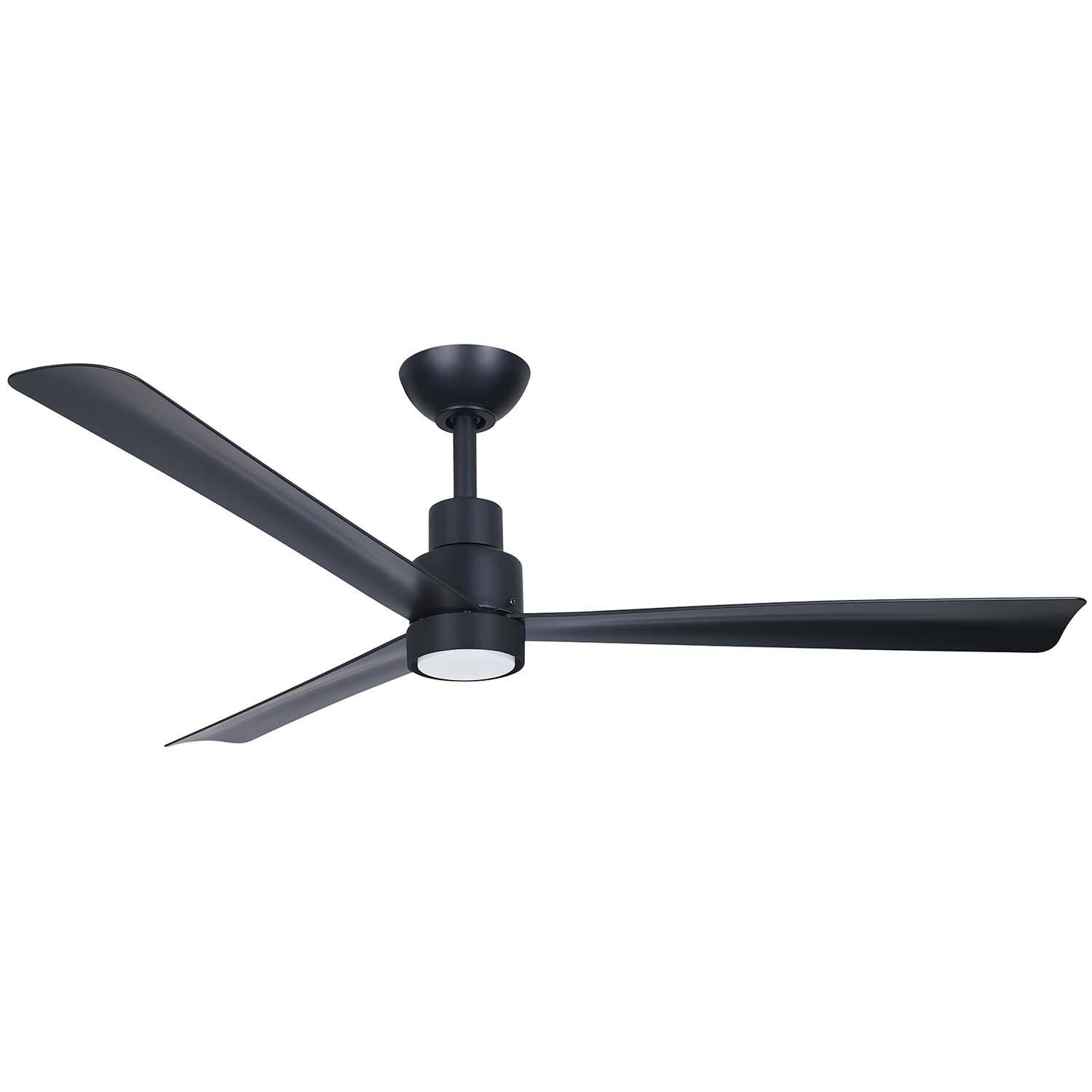 52-in F787L-CL Simple Fan in Coal Black w/ Coal Black Blades by Minka-Aire - White Background thumbnail