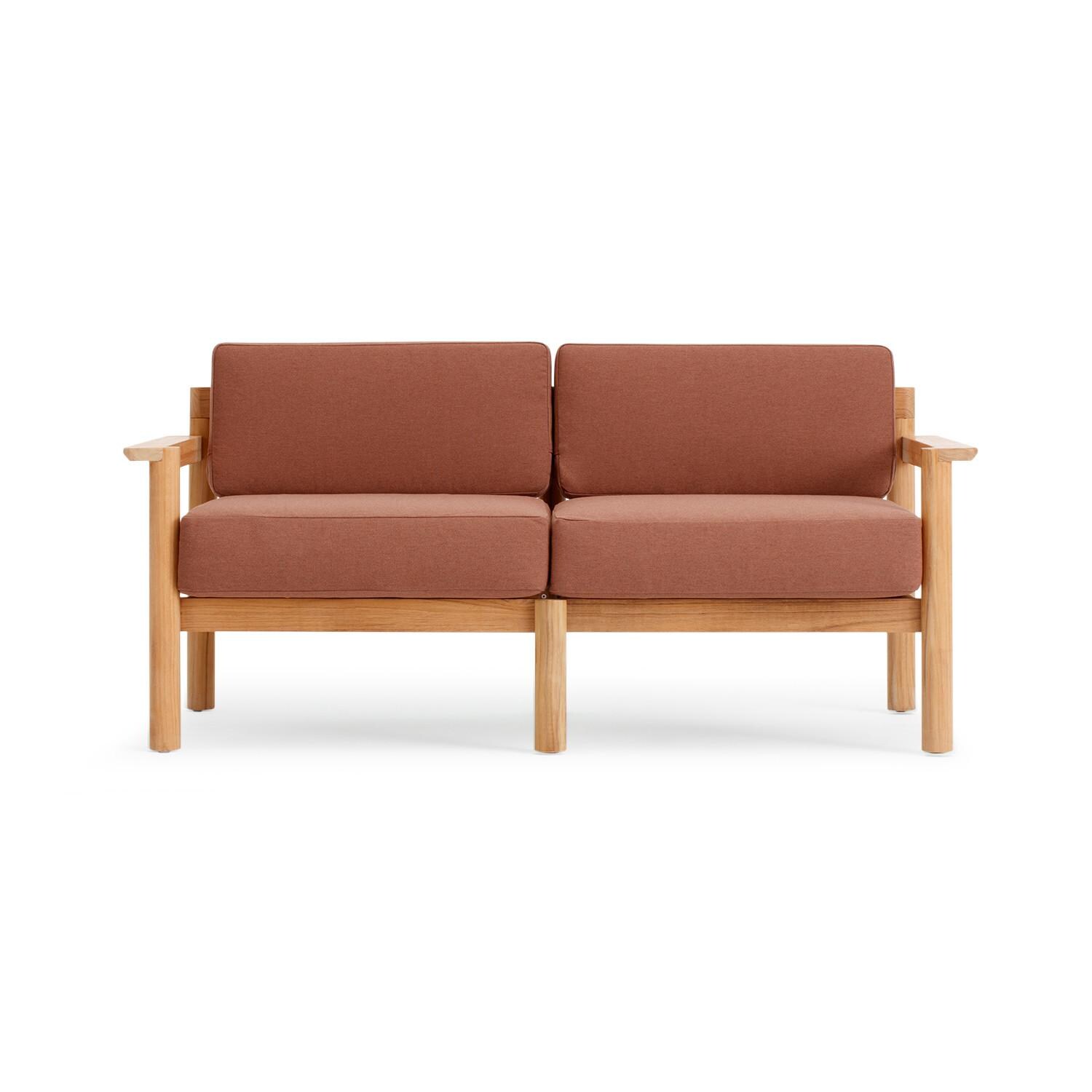 Neighbor HVN-LOVE-RU-2 Loveseat W/ Teak Arms - Front View thumbnail