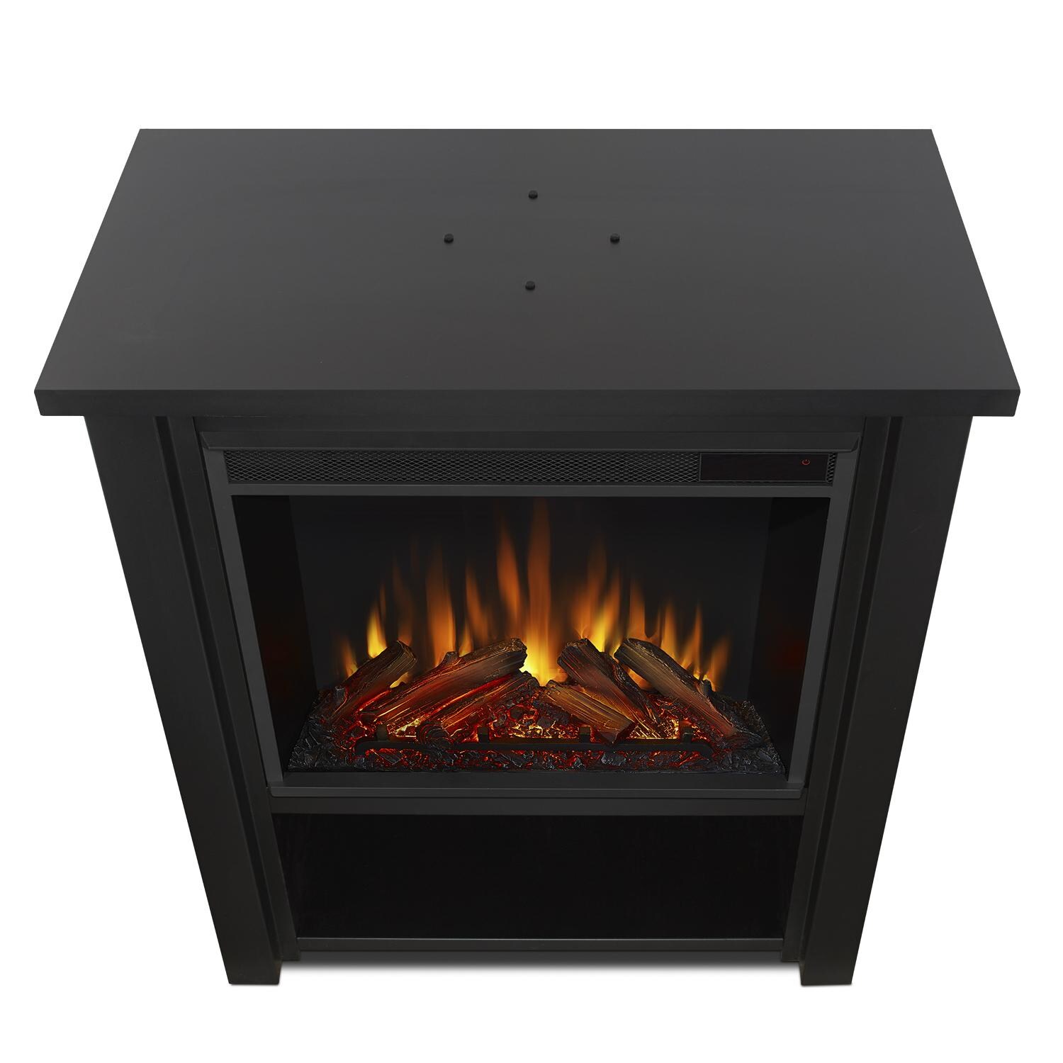 Real Flame 5005E-BK Hollis 32-Inch Electric Fireplace W/ Flue - Black - Top View Without Flue thumbnail