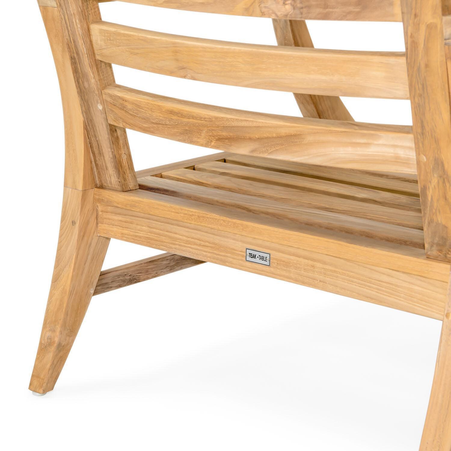 Teak + Table Charleston 5 Piece Lounge Set in Natural - Club Chair Frame - Detail thumbnail