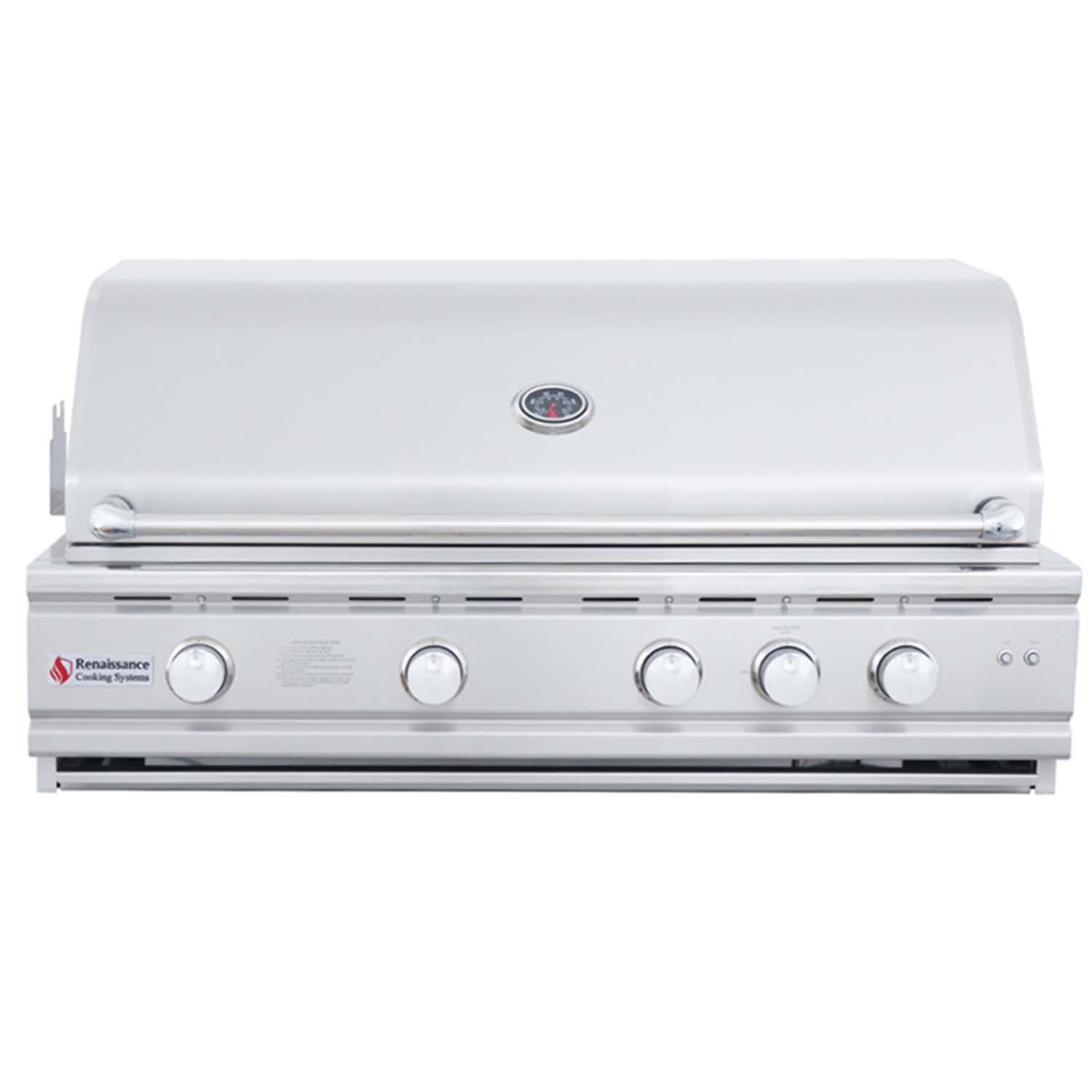RCS RON42B Cutlass Pro 42 Inch Built-In Natural Gas Grill - Lights Off - White Background thumbnail