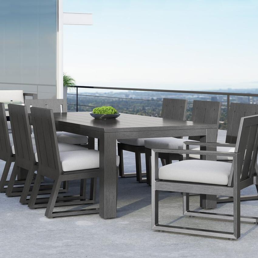Sunset West Redondo 9 Piece Aluminum Patio Dining Set W/ Dining Table