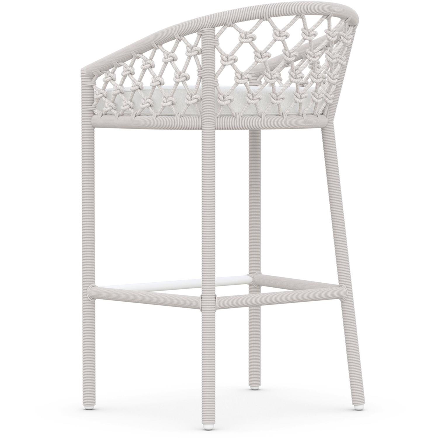 Azzurro Living Amelia Woven Rope Bar Stool in Sand/Cloud - Back - White Background thumbnail