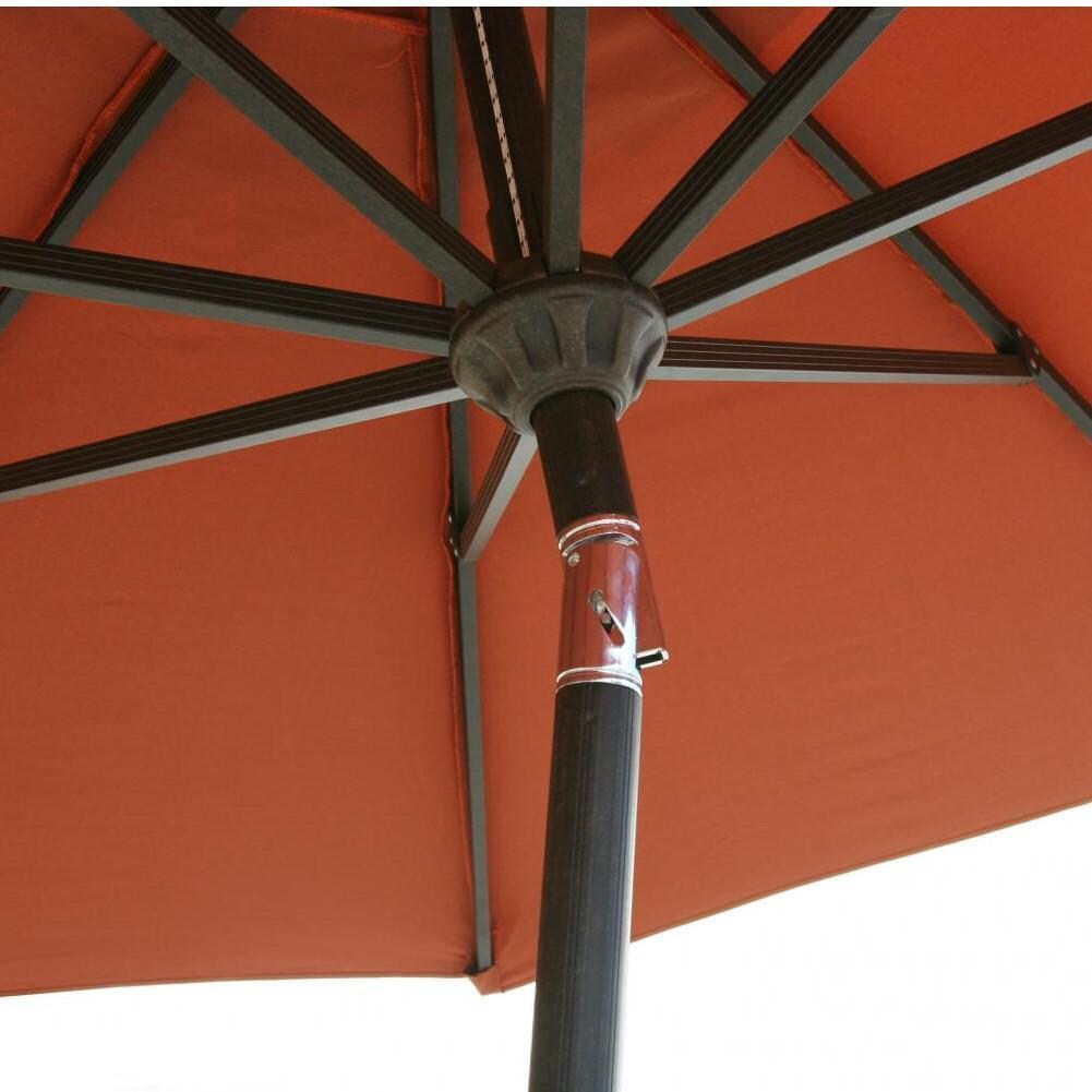 Darlee Nassau 7 Pc Bar Set w/ 42 Inch Round Series 30 Table & Paprika Umbrella - Umbrella - Tilt - Detail thumbnail