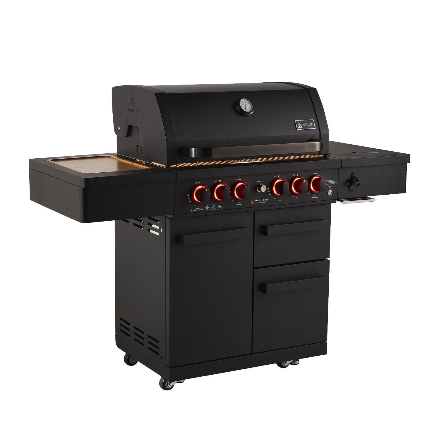 Mont Alpi MA-988 Performance Black Series 4 Burner Propane Grill - Closed - White Background thumbnail