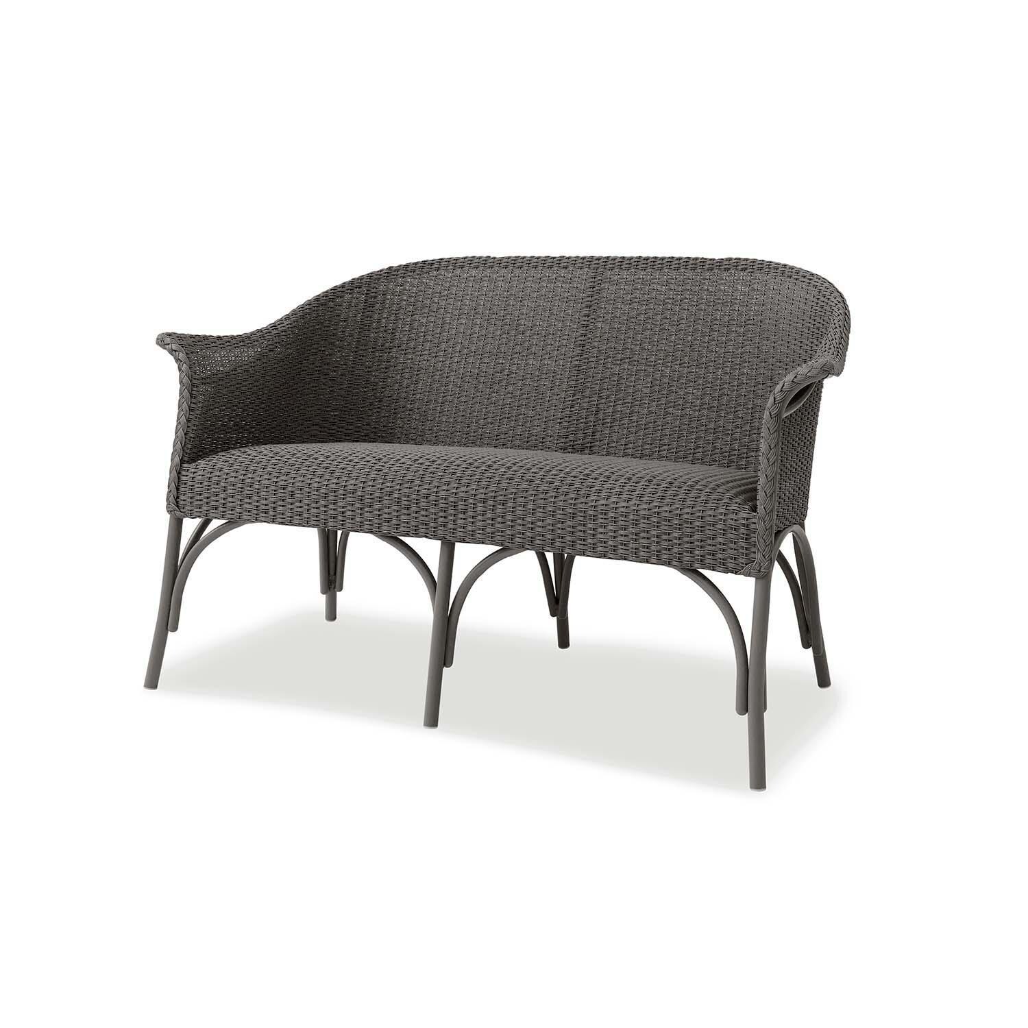 Lakeview Timeless View 4 Pc Wicker Seating Set W/Loveseat & Club Chairs in Pewter - Loveseat Left Side thumbnail