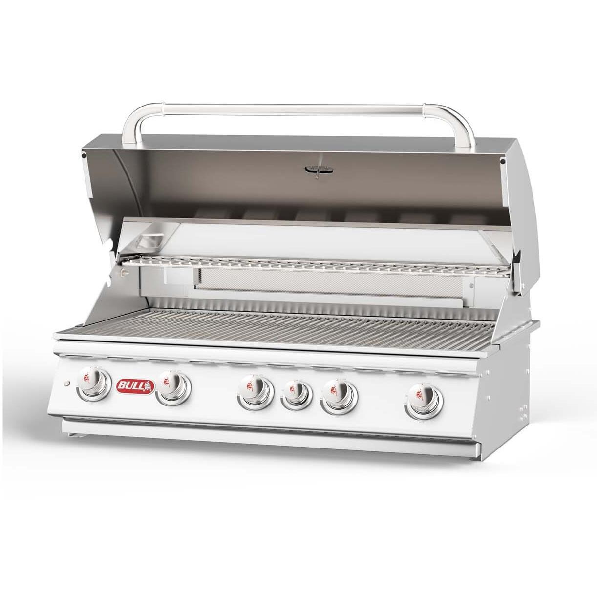 Bull 57568 Brahma 38-in 5-Burner Built-In Gas Grill - Hood Open - White Background thumbnail