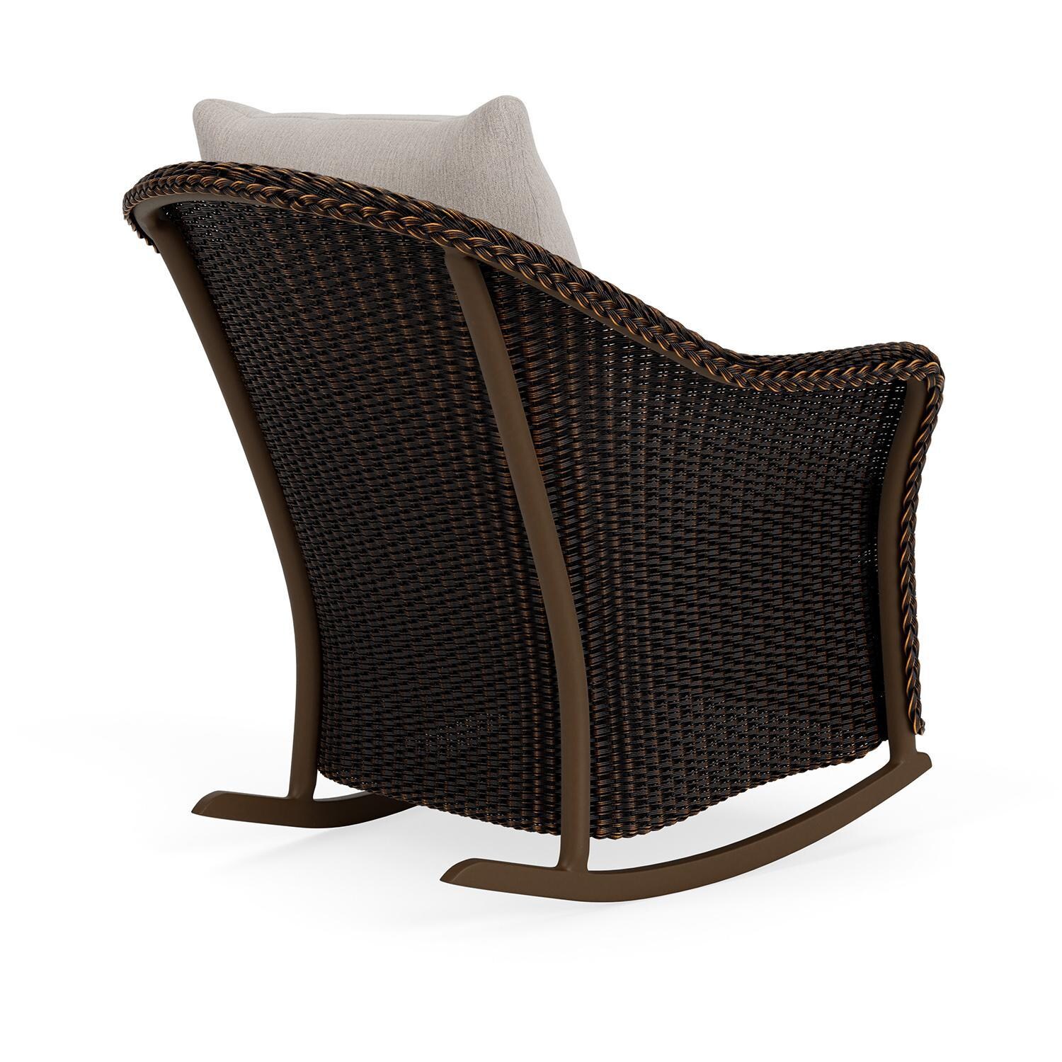 Lloyd Flanders Weekend Retreat Lounge Rocker in Mink Finish W/ Remy Cloud Fabric - Back Right thumbnail