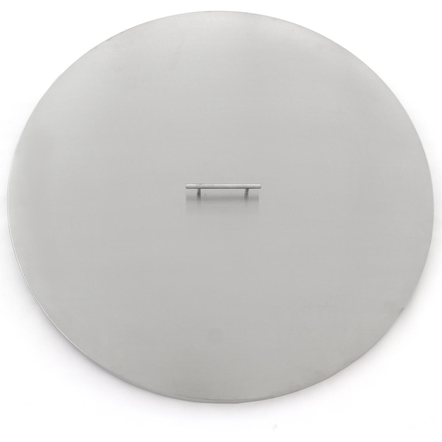  BBQGuys Signature Series 34-Inch Round Pan Cover - Stainless Steel - Top View thumbnail