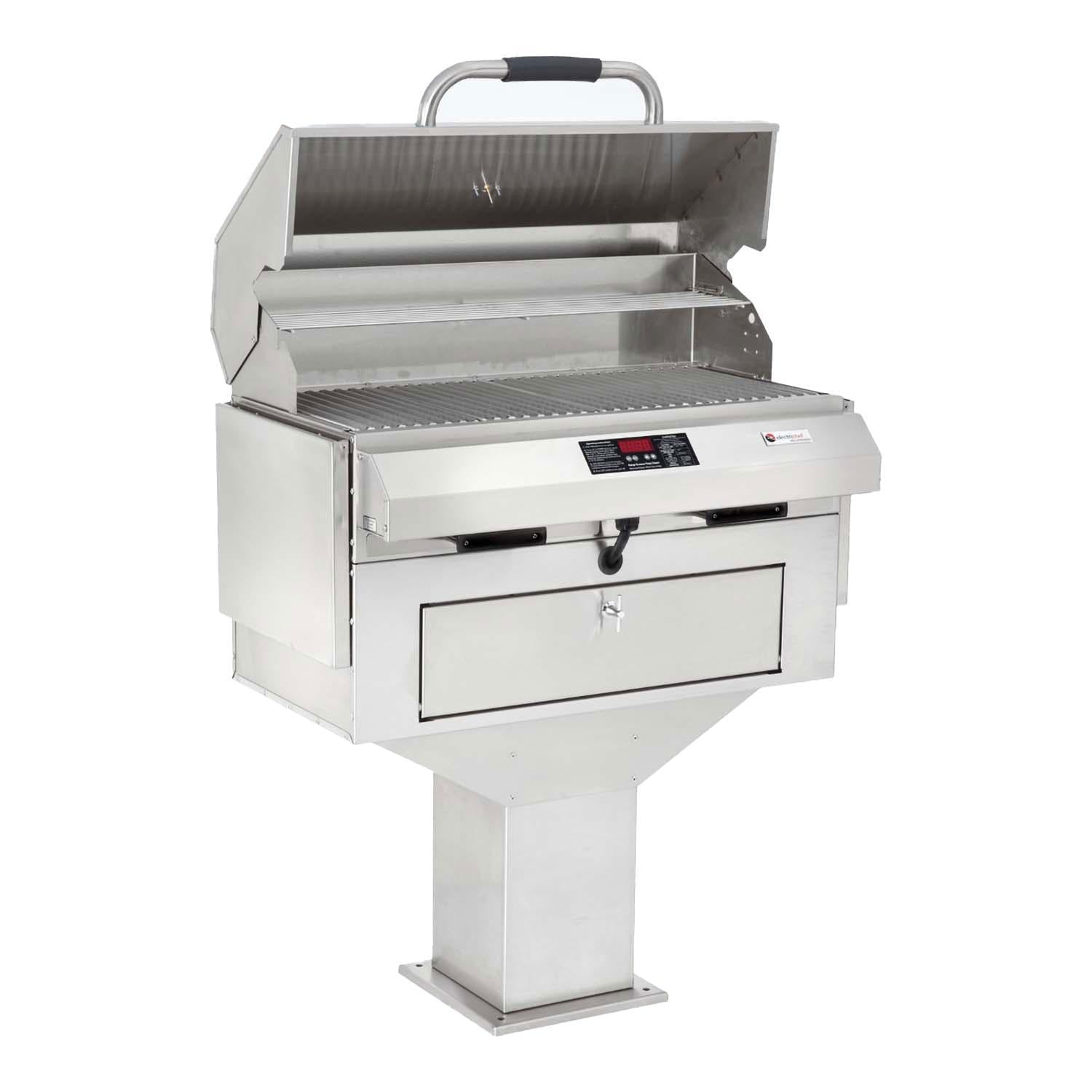 ElectricChef 4400-EC-448-PB-S-32 4400 Series 32-in Pedestal Base Electric Grill w/ Single Temp. Control - Shelves Down - White Background thumbnail