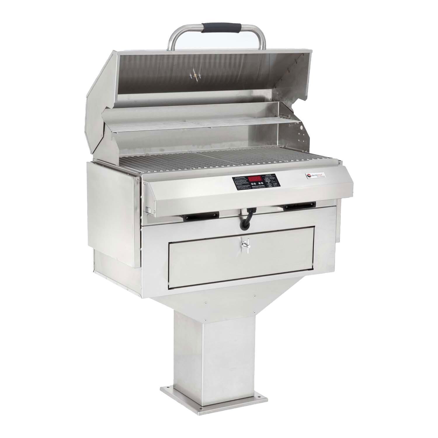 ElectricChef 4400-EC-448-PB-S-32 4400 Series 32-in Pedestal Base Electric Grill w/ Single Temp. Control - Shelves Down - White Background thumbnail
