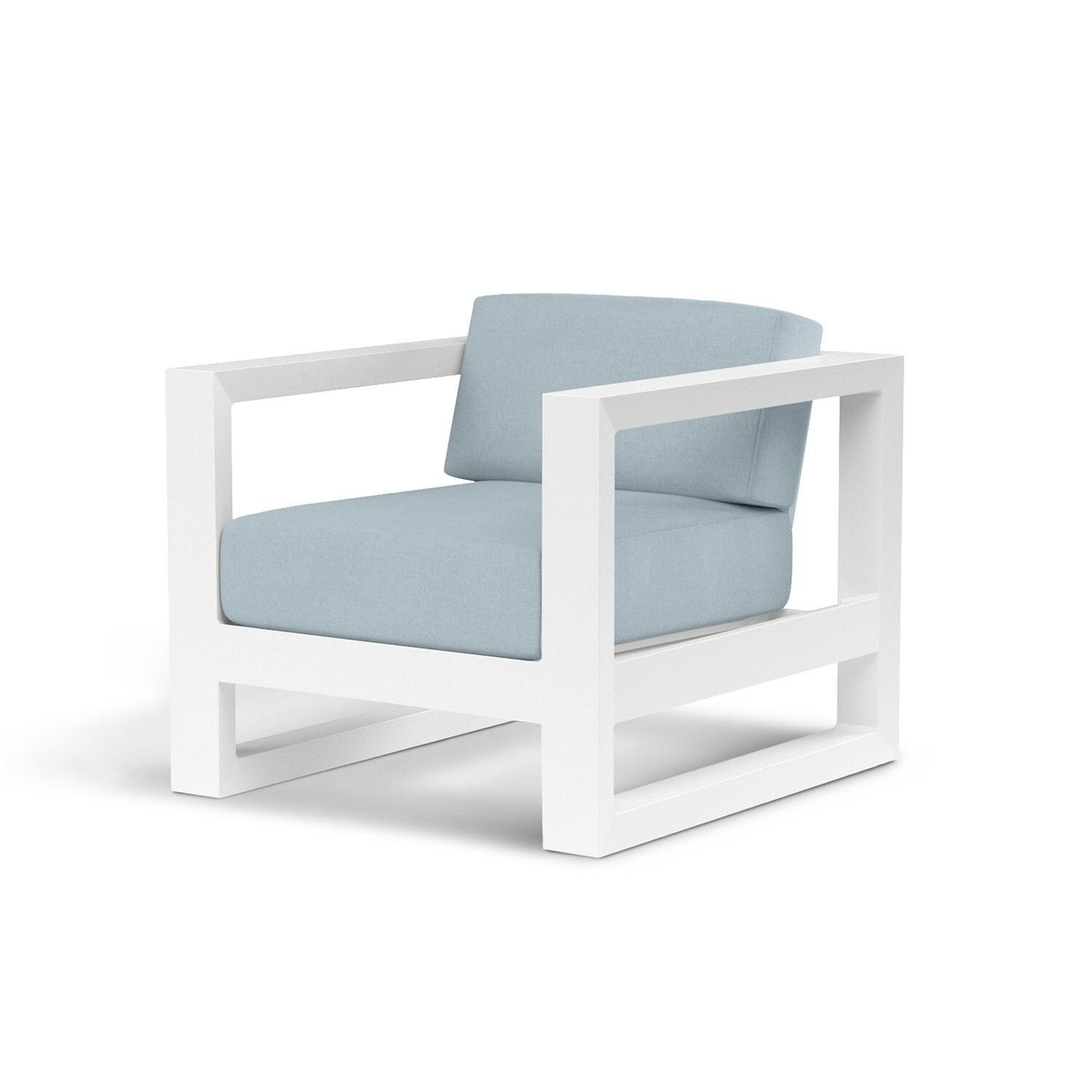 Newport Aluminum Patio Club Chair in Canvas Skyline w/ No Welt by Sunset West - Display - White Background thumbnail