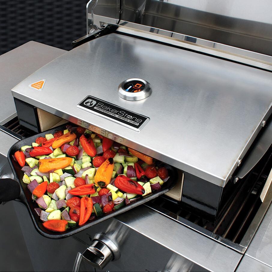 Bakerstone Professional Series Pizza Oven Box - Adding Vegetables to the Oven thumbnail