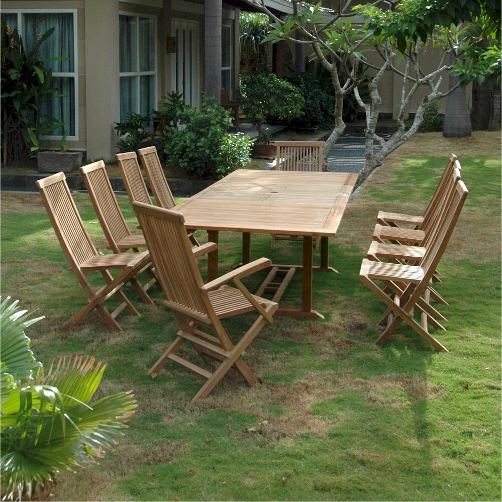 Valencia 11 Piece Teak Patio Dining Set W/ 79 X 43 Inch Rectangular