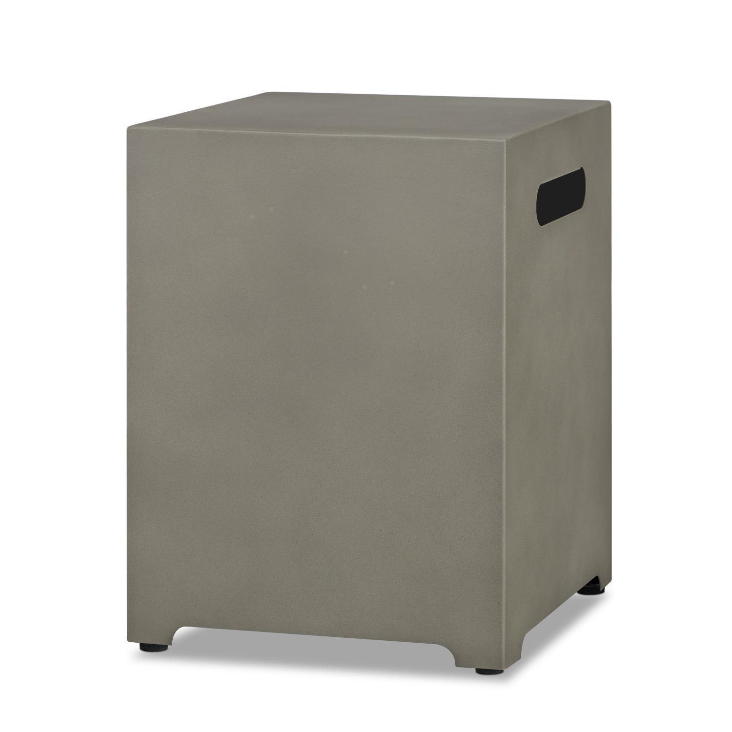 4 Pc Powder Coated Steel Propane Tank Cover in Mist Gray by Lakeview - Side Angle - White Background thumbnail