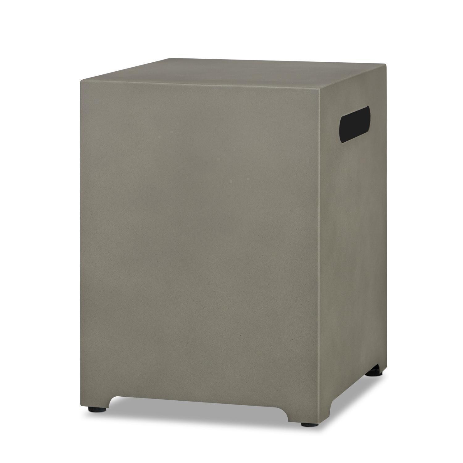 4 Pc Powder Coated Steel Propane Tank Cover in Mist Gray by Lakeview - Side Angle - White Background thumbnail