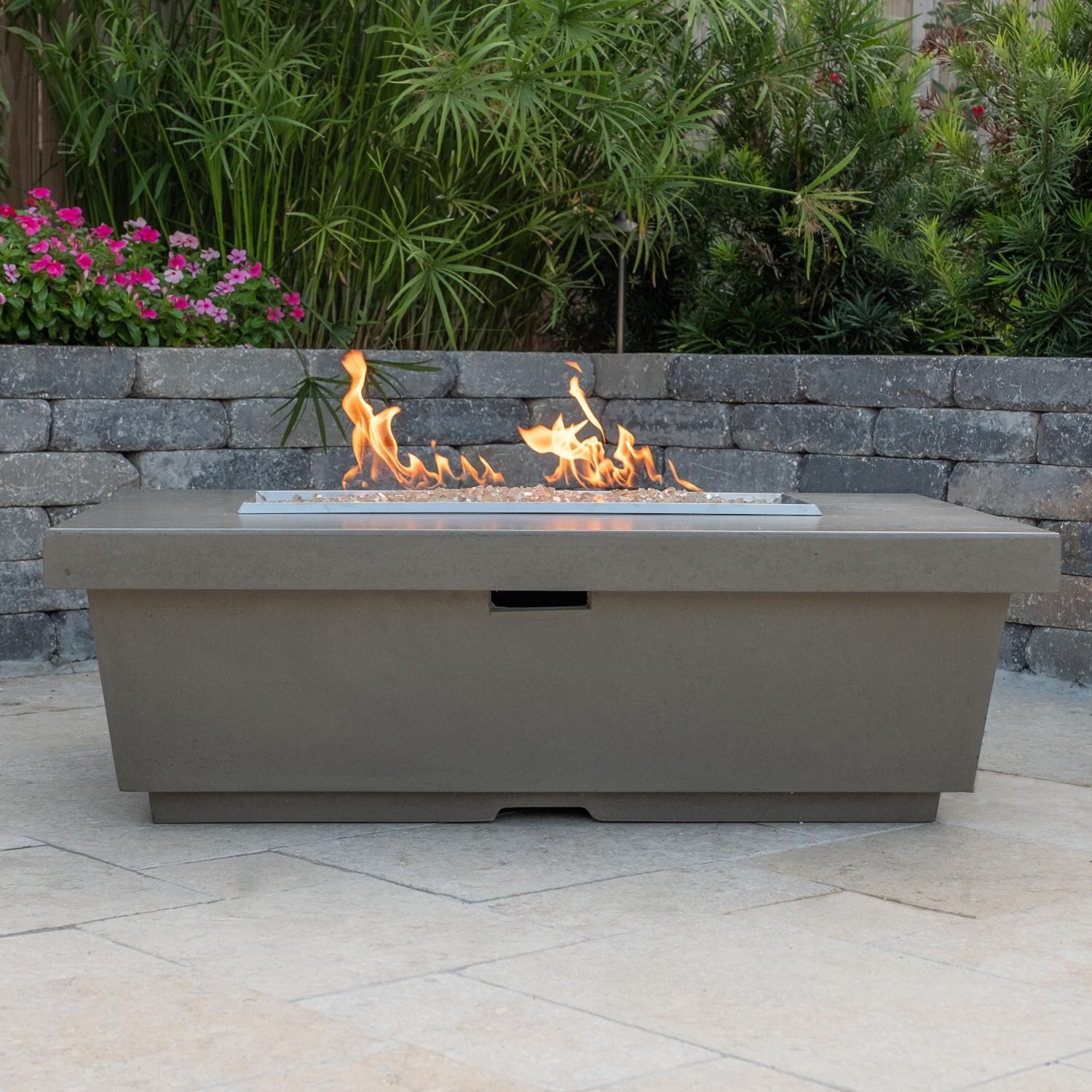 American Fyre Designs 783-SM-11V4NC Contempo 52-Inch Rectangular Natural Gas Firetable - Smoke - Side View thumbnail