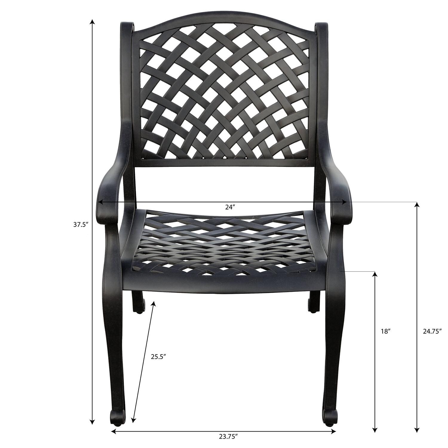Darlee Nassau 3 Pc Conversation Set w/ Rocker and Ice Bucket - Dining Chair - Dimensional thumbnail