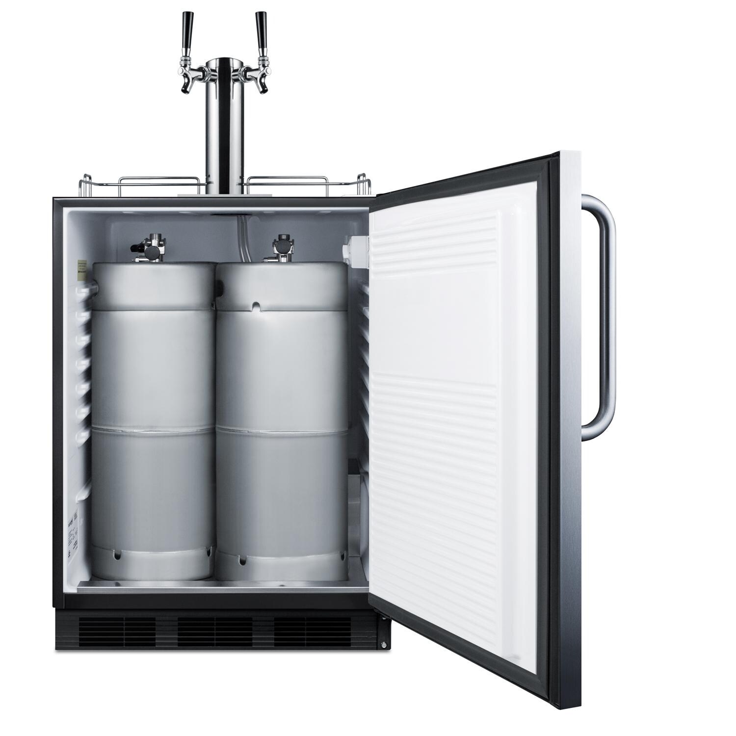 Summit SBC58BSSBIOSADA ADA Compliant Outdoor Rated Double Tap Beer Dispenser / Kegerator - With Kegs thumbnail
