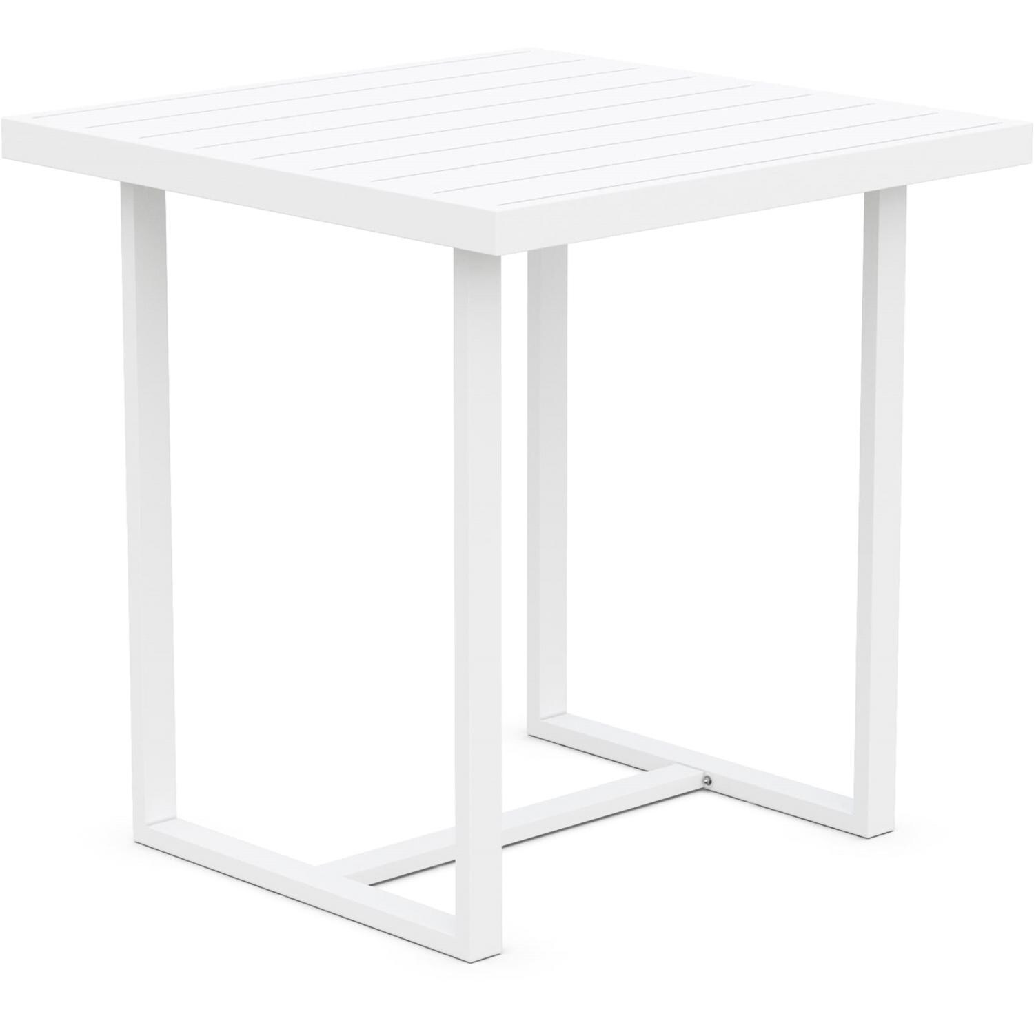 Azzurro Living Pavia 35 Inch White Aluminum Counter Table - Angled - White Background thumbnail