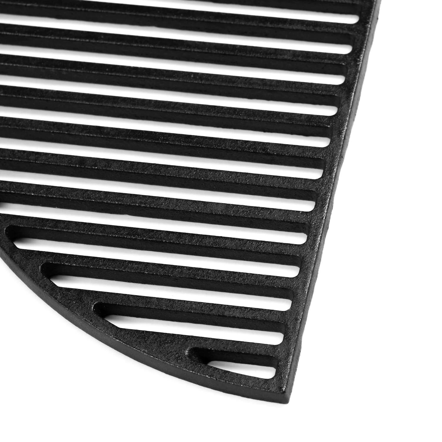 BBQGuys Signature BBQ-KHM-18-CI Half Moon Cast Iron Cooking Grate For 18-Inch Kamado Grills - Corner Detail thumbnail