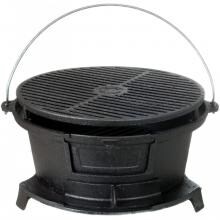 Cajun Classic Round Seasoned Cast Iron Charcoal Hibachi Grill - GL10447 image