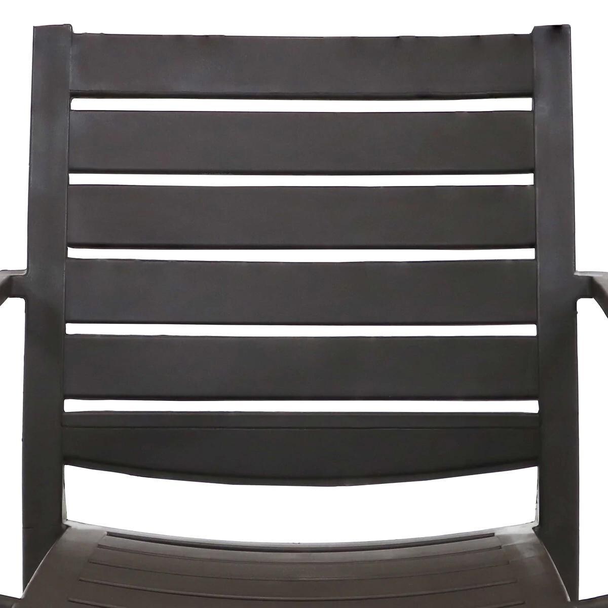 Ultimate Patio Plastic Outdoor Arm Chair - Brown - Backrest Detail thumbnail