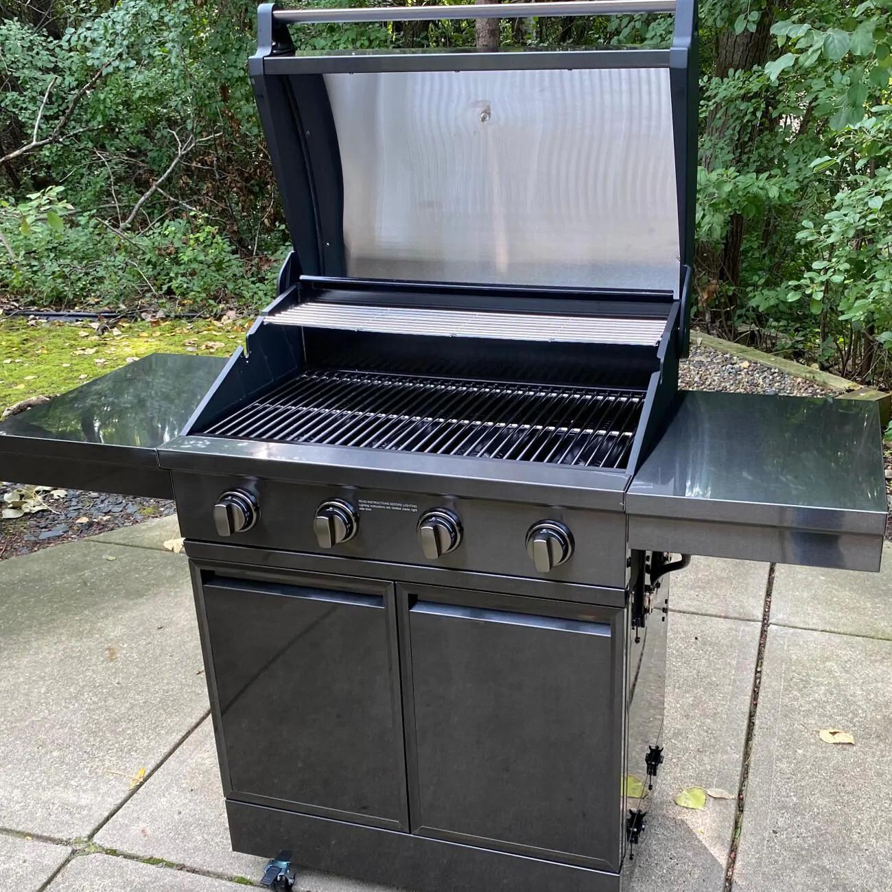 TYTUS Black Stainless Steel 4-Burner Propane Gas Grill - T400SSBLP-0.0.0 - Black Stainless Steel Grill - Open Lid View thumbnail