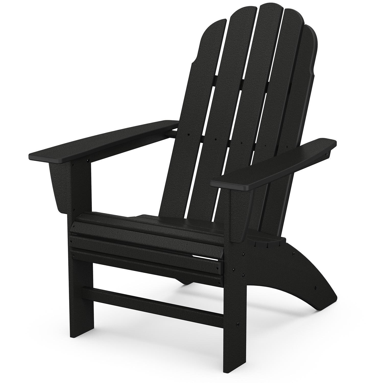 Vineyard Recycled Plastic Curveback Adirondack in Black by POLYWOOD