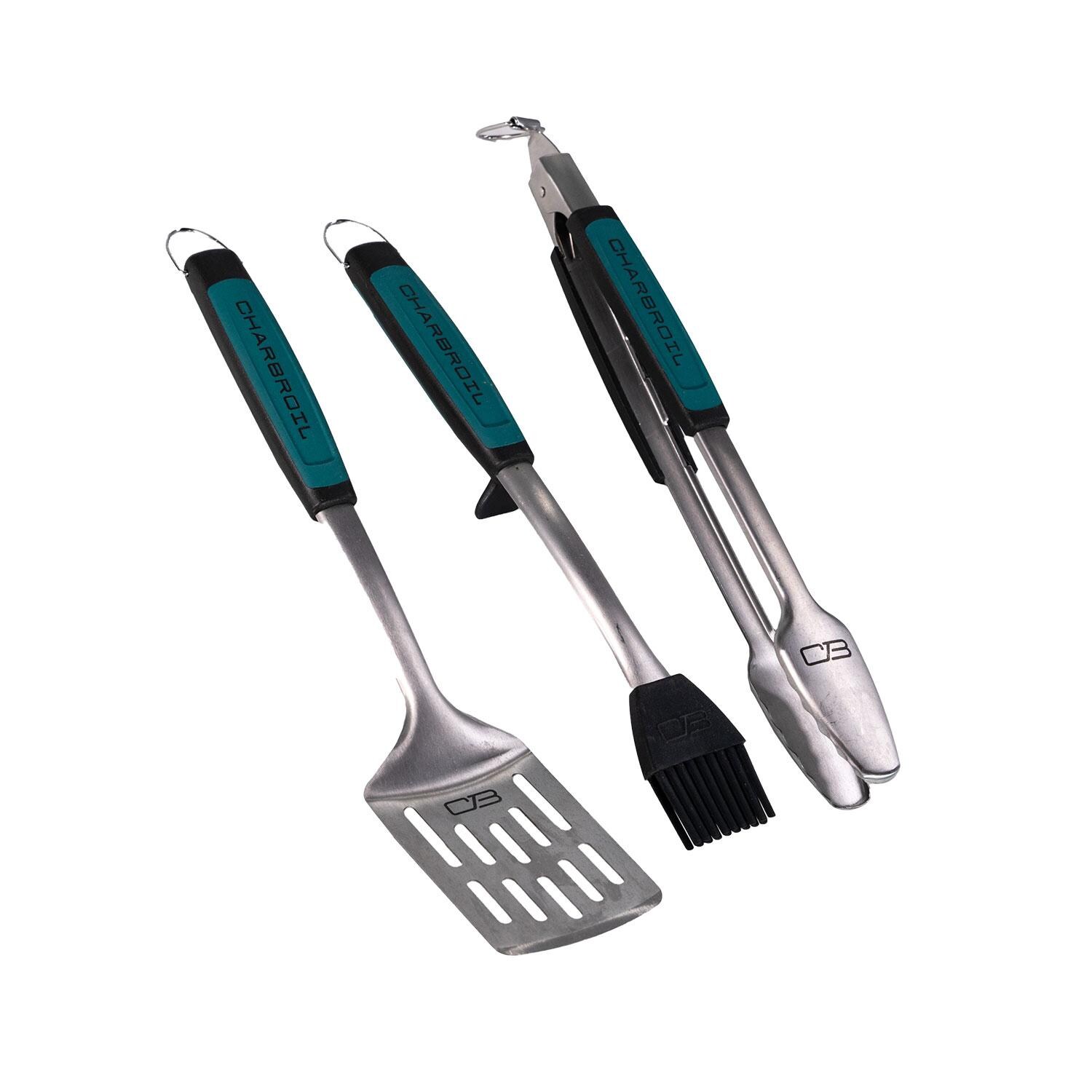 Charbroil  CB1250047R4 Comfort-Grip 3 Pc Grill Tool Set - Display - White Background thumbnail
