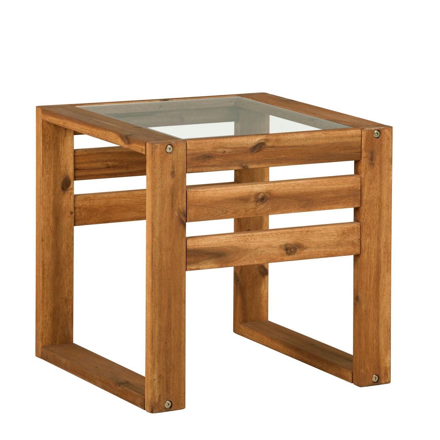 Window Bay Acacia End Table in Natural by Ultimate Patio