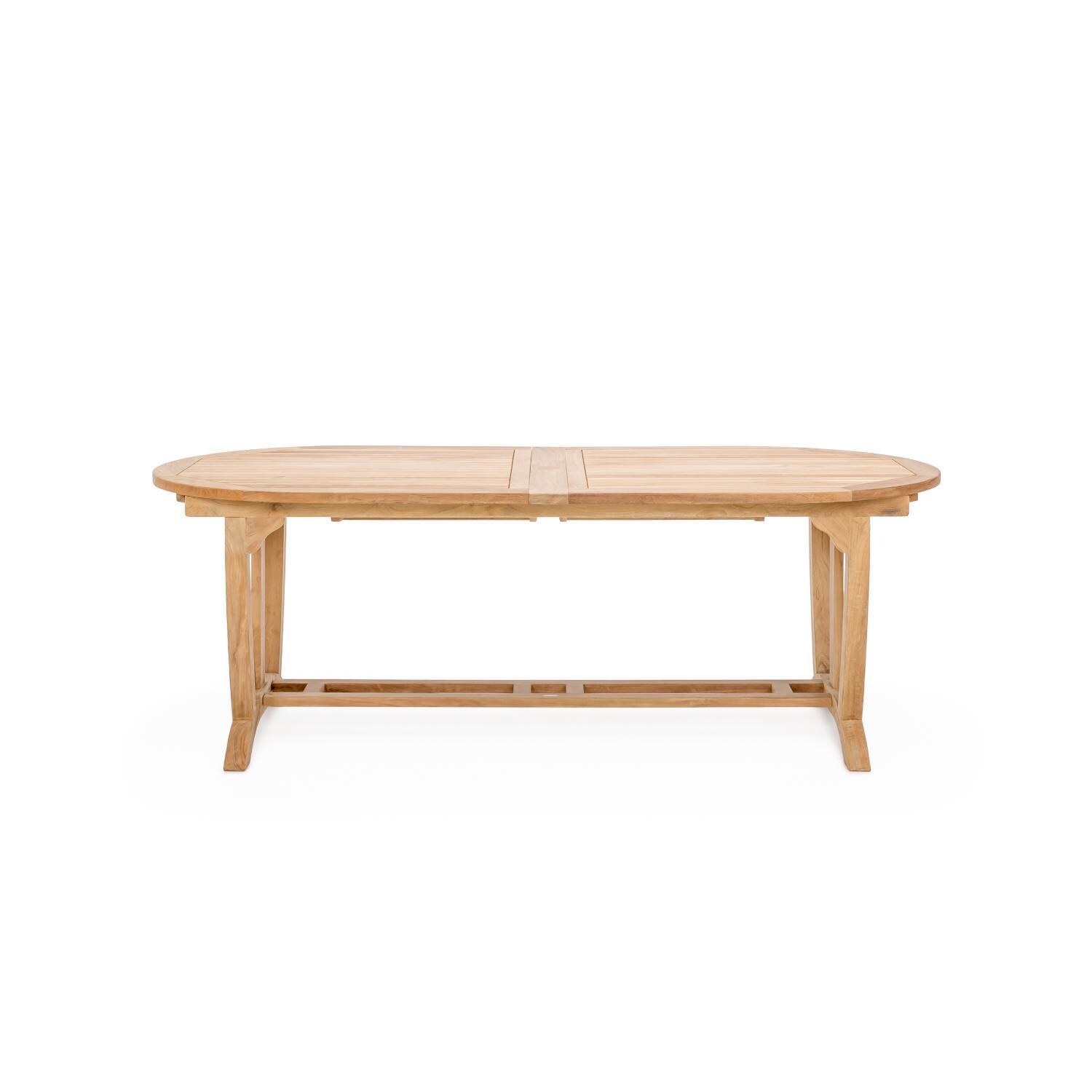 Teak + Table Cayman Oval Double Leaf Table 67/94 Inch W/Extension - White Background thumbnail