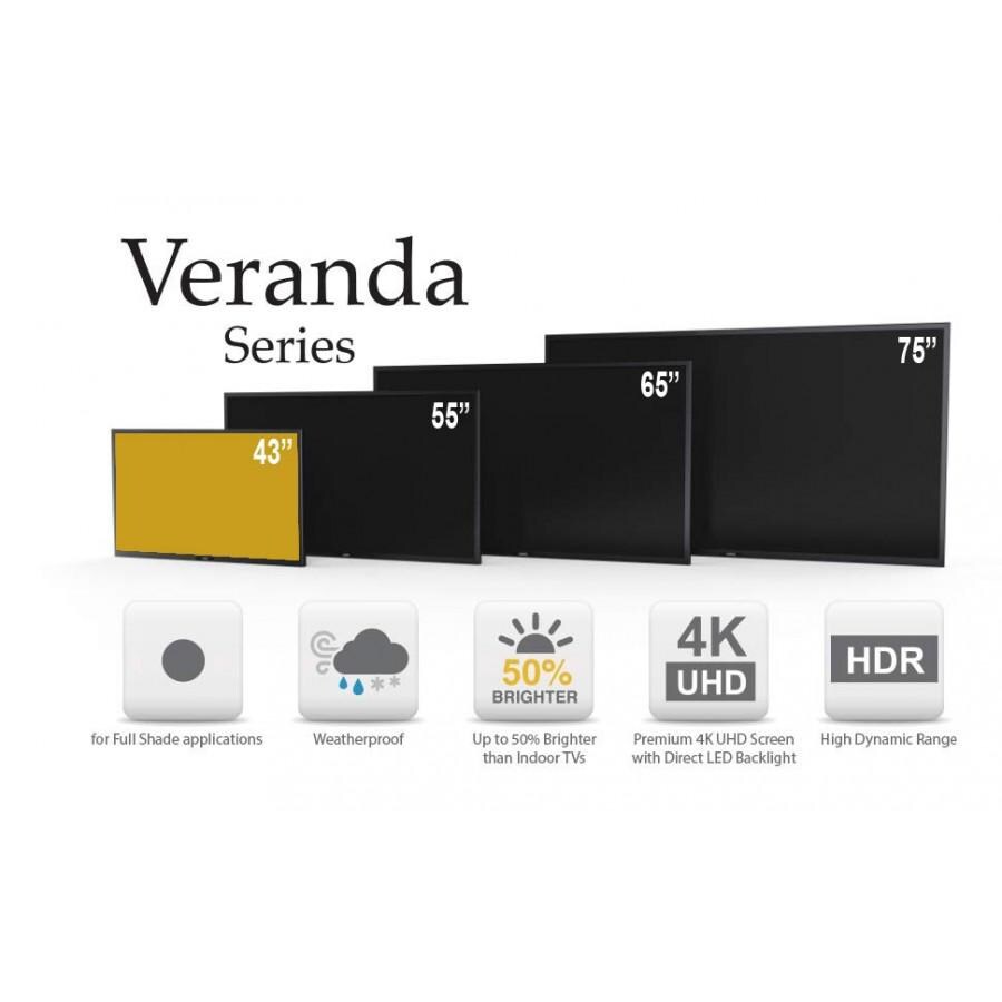 SunBriteTV - SB-V-43-4KHDR-BL - 43 Inch Outdoor TV - Veranda Series thumbnail