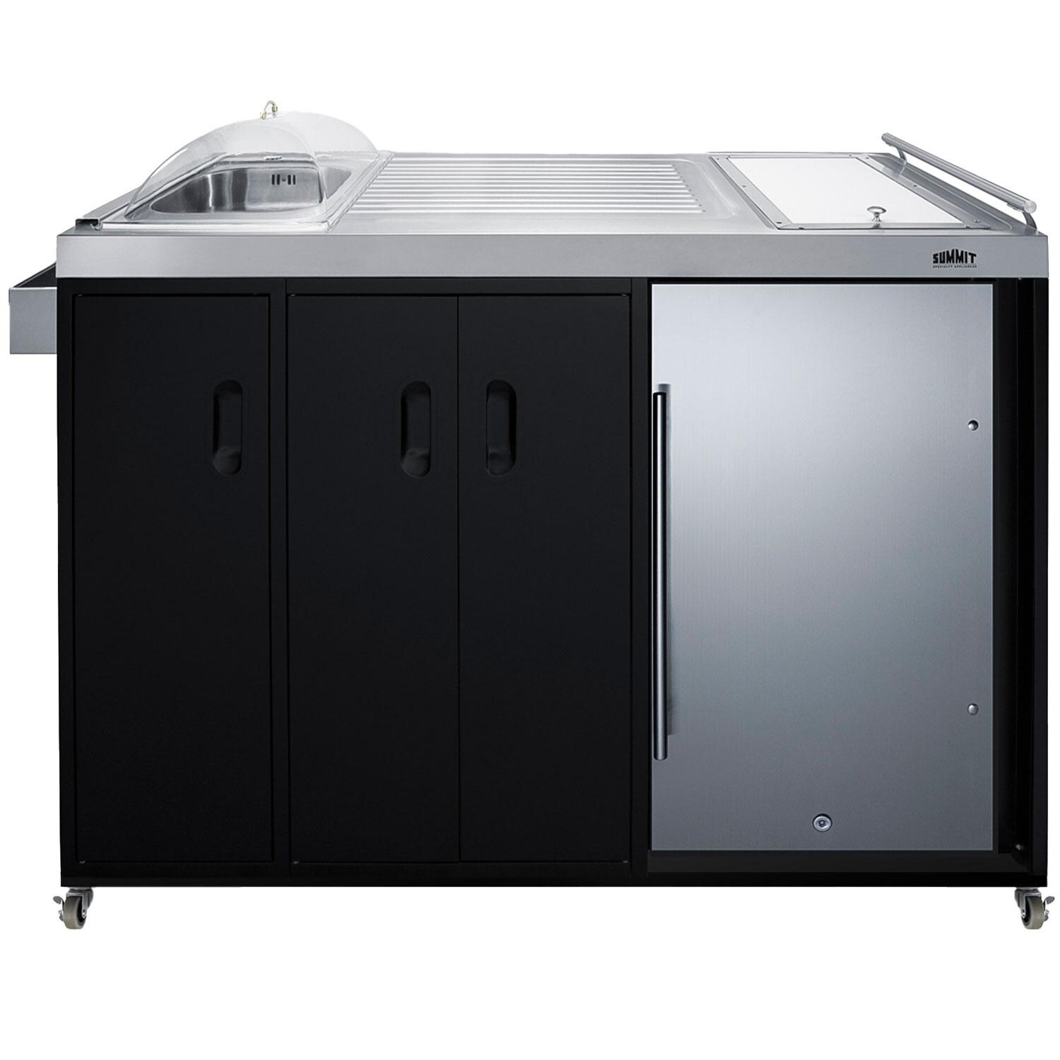 Summit CK54OSLS Portable Outdoor Stainless Steel Weatherproof Kitchenette Refrigerator - Left Hinge - Front View thumbnail