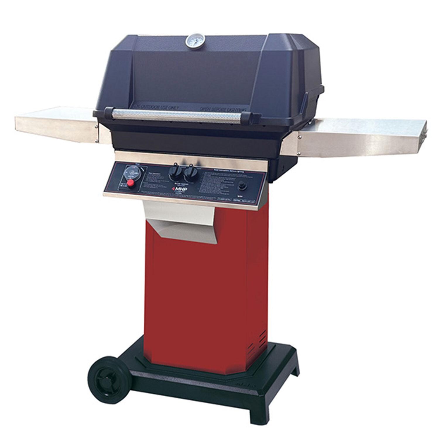MHP Propane Timer Grill w/ Ember Red Grill Column & Portable Base - Display - White Background thumbnail