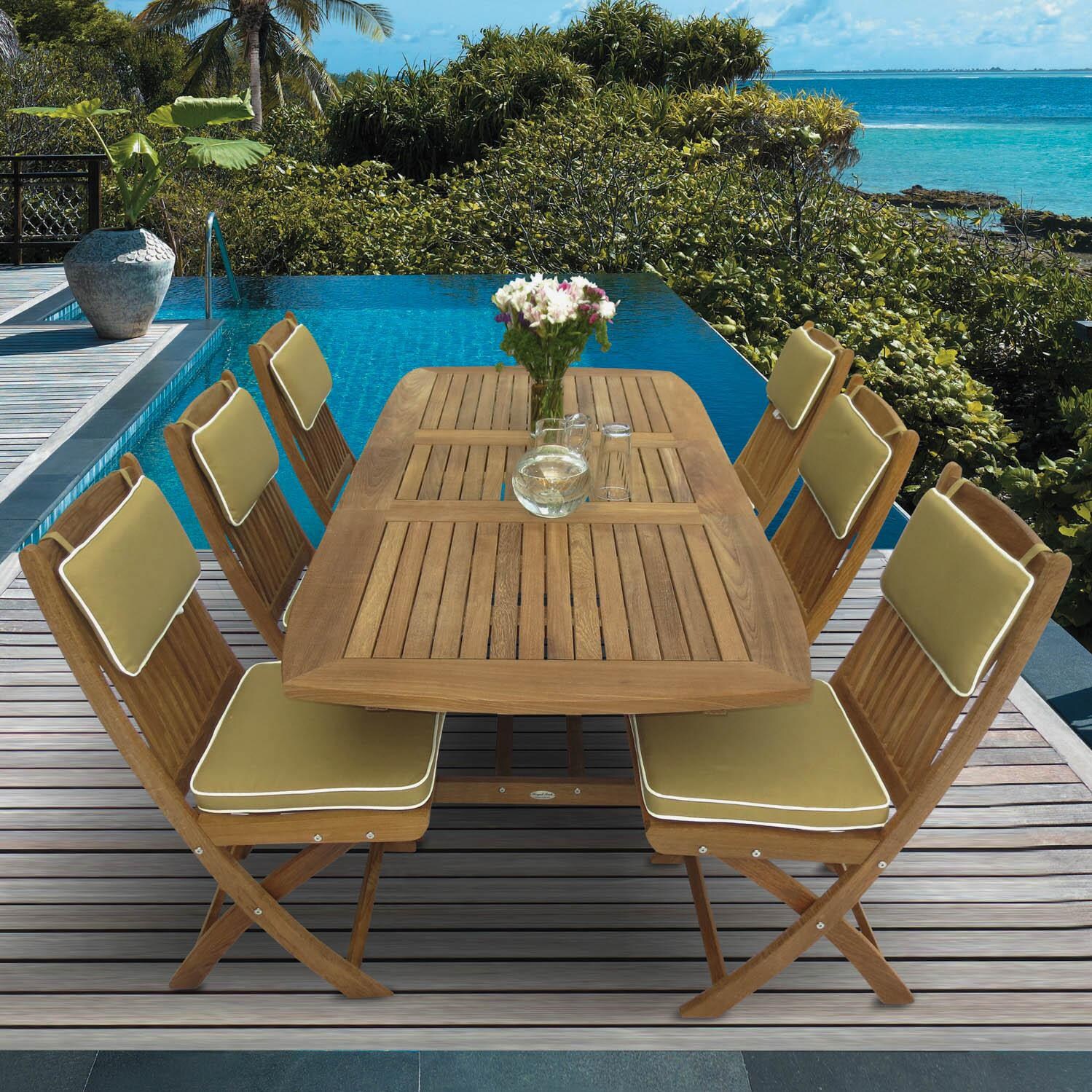 Royal Teak Collection Sailor 6 Person Teak Dining Set W/ 78 Inch