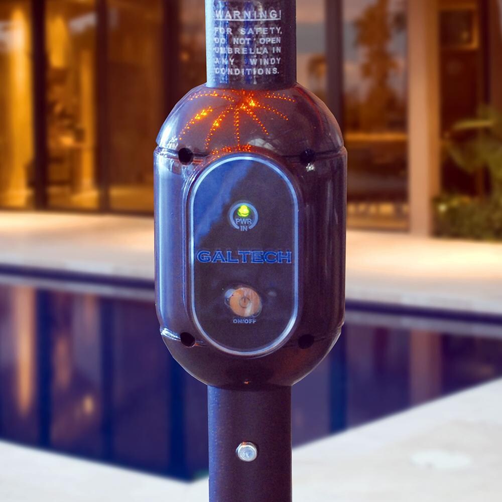 Galtech 11 Ft. Octagonal Patio Umbrella W/ Crank Lift - Push Button Coupling And Lighting Control Detail thumbnail